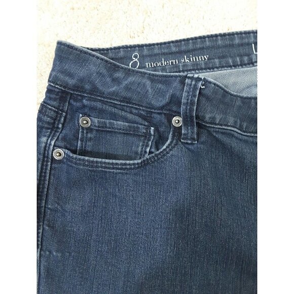 Ann Taylor LOFT ~Woman Size 8~ Blue Denim Modern Skinny Jeans Stretch. - Picture 2 of 8